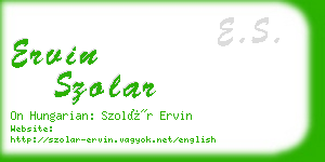 ervin szolar business card